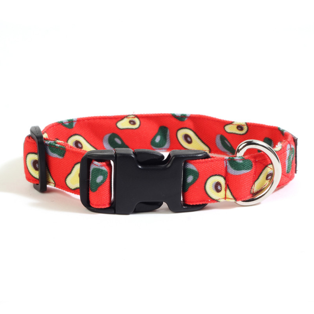 Lana Paws Avocados Printed Collar for Dogs (Red)