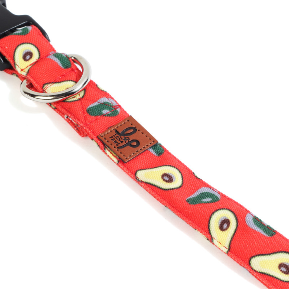 Lana Paws Avocados Printed Collar for Dogs (Red)