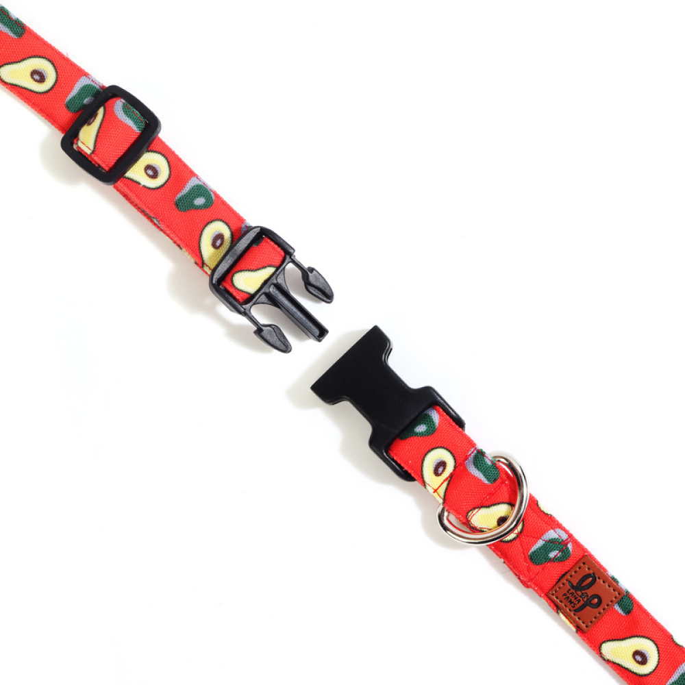Lana Paws Avocados Printed Collar for Dogs (Red)