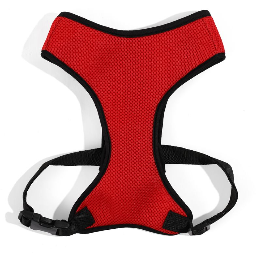 Lana Paws Solid Mesh Vest Harness for Dogs (Red & Black)