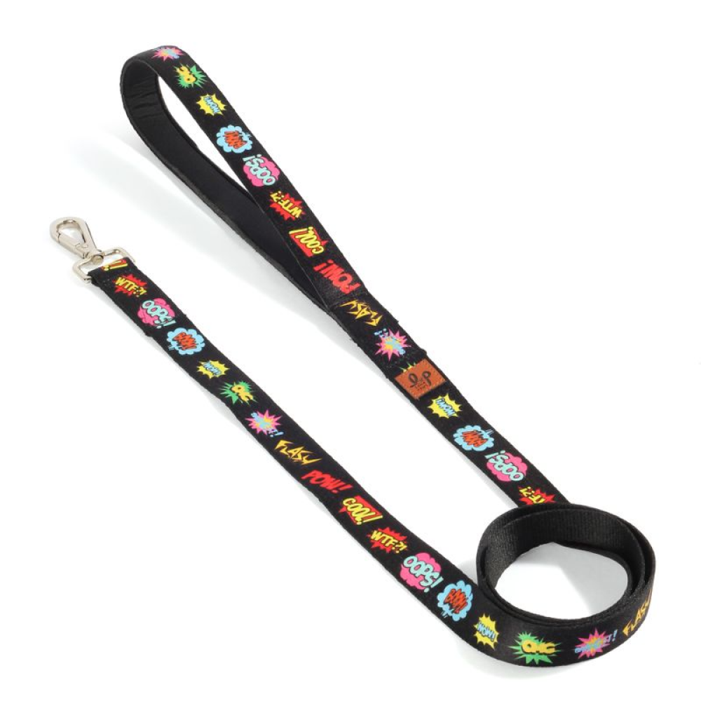 Lana Paws Comic Strip Leash for Dogs (Black)