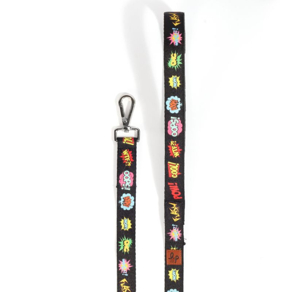 Lana Paws Comic Strip Leash for Dogs (Black)