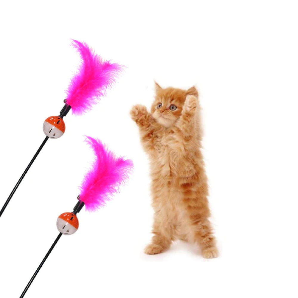 Emily Pets interactive Feather Toy for Cats (Pink)