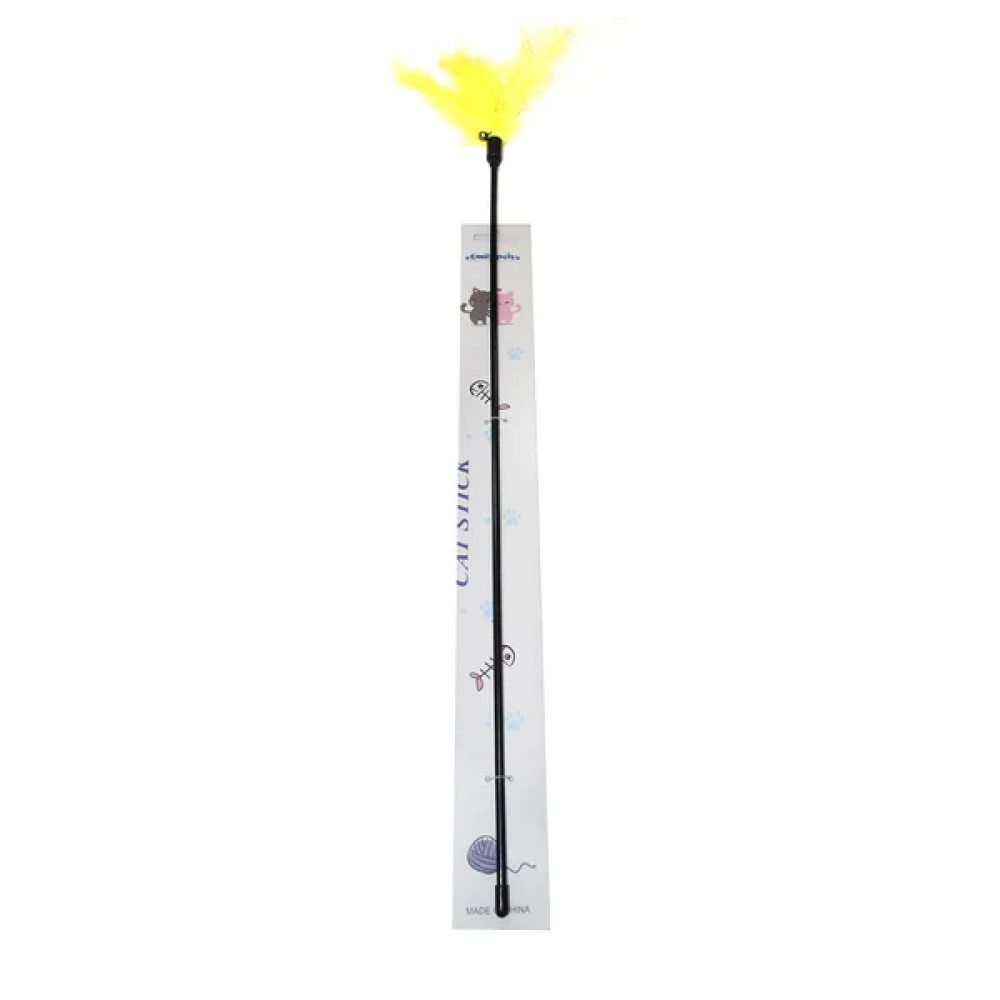 Emily Pets interactive Feather Toy for Cats (Yellow)