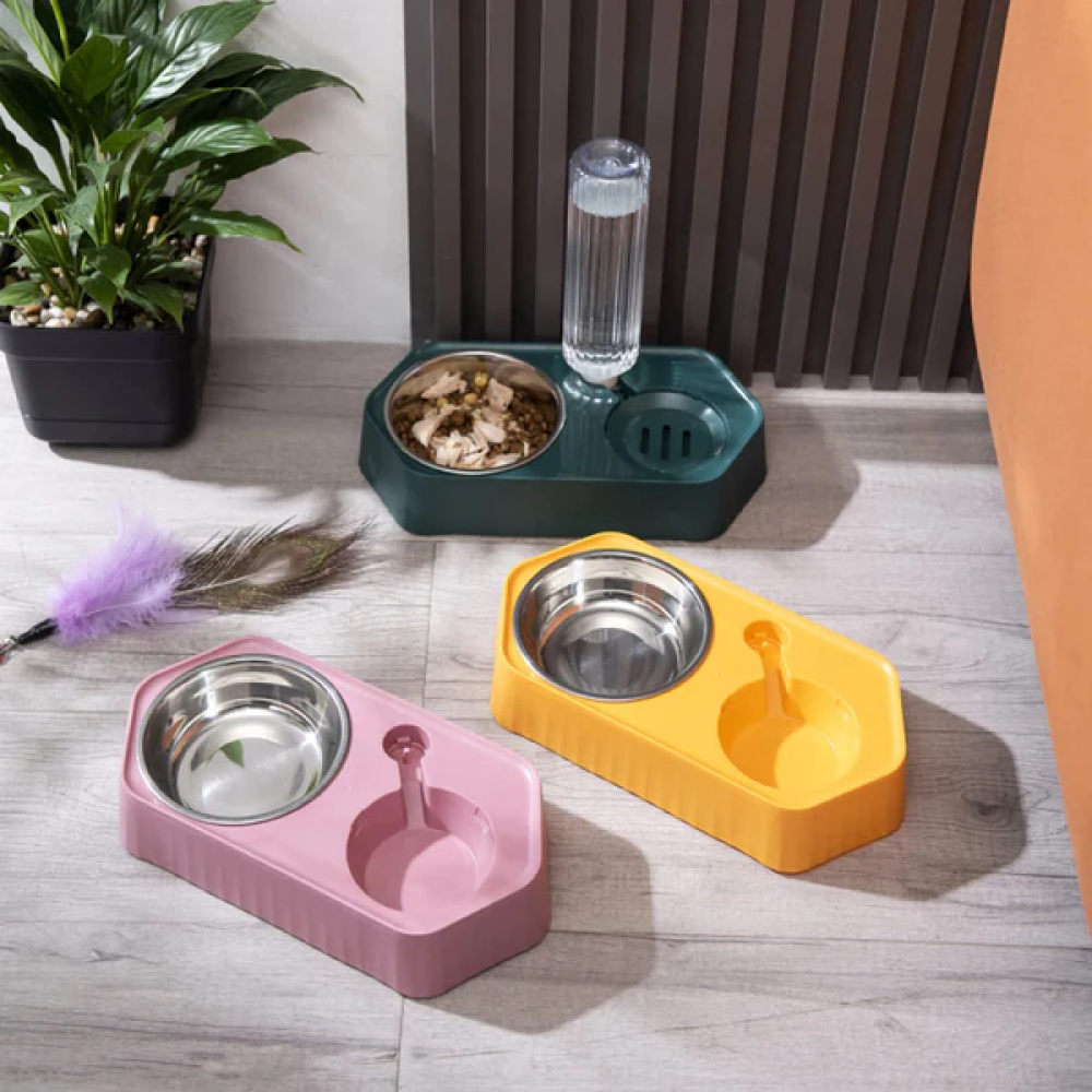 Emily Pets Automatic Water Dispenser Double Bowls for Pets
