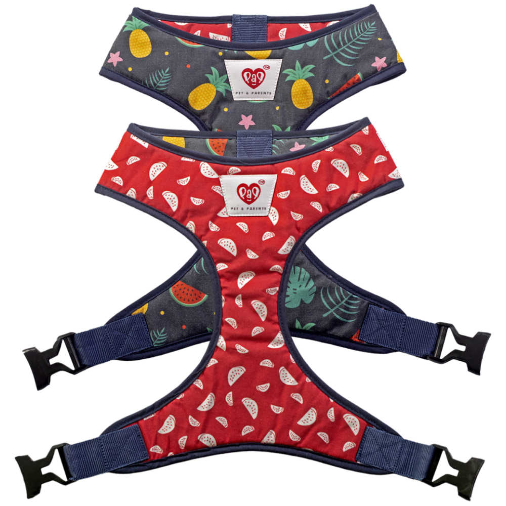 Pet And Parents (Namaste Pets) Floral Watermelon Reversible Harness for Dogs