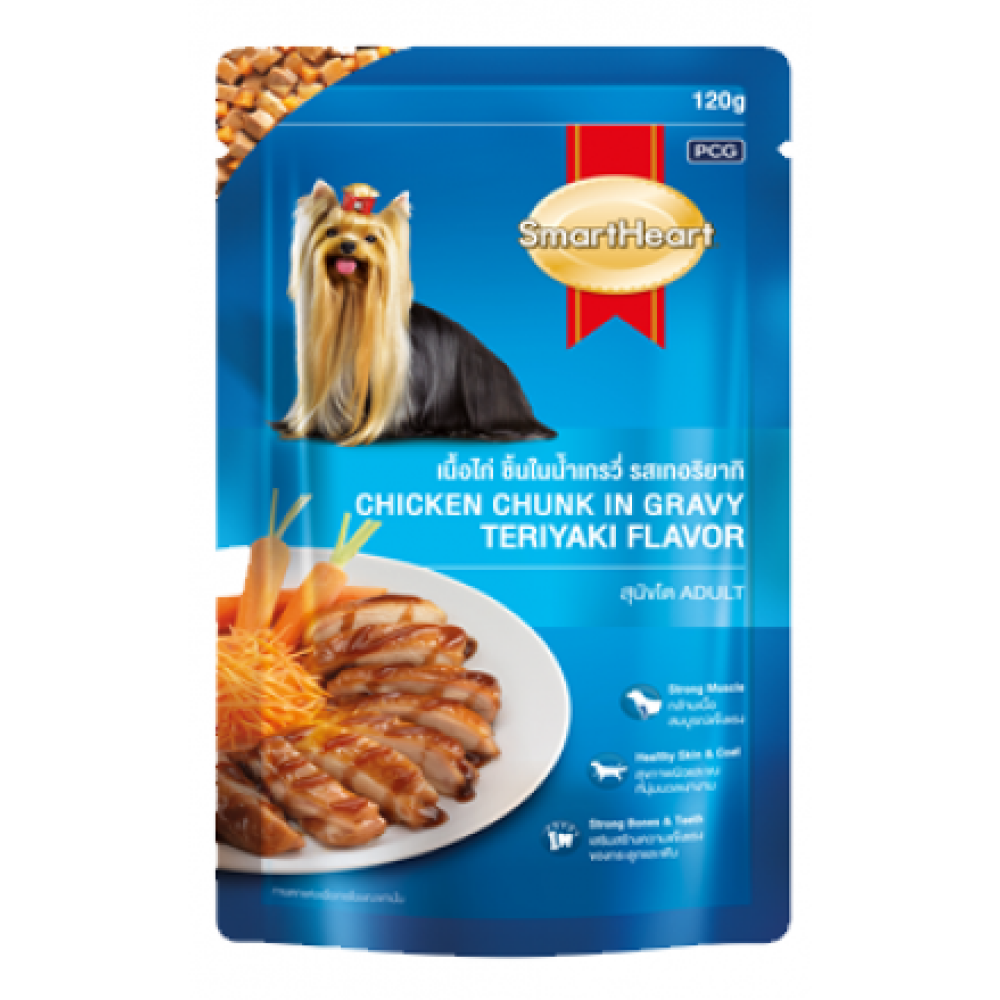 Smart Heart Chicken Chunk in Gravy Teriyaki Flavor Dog Wet Food