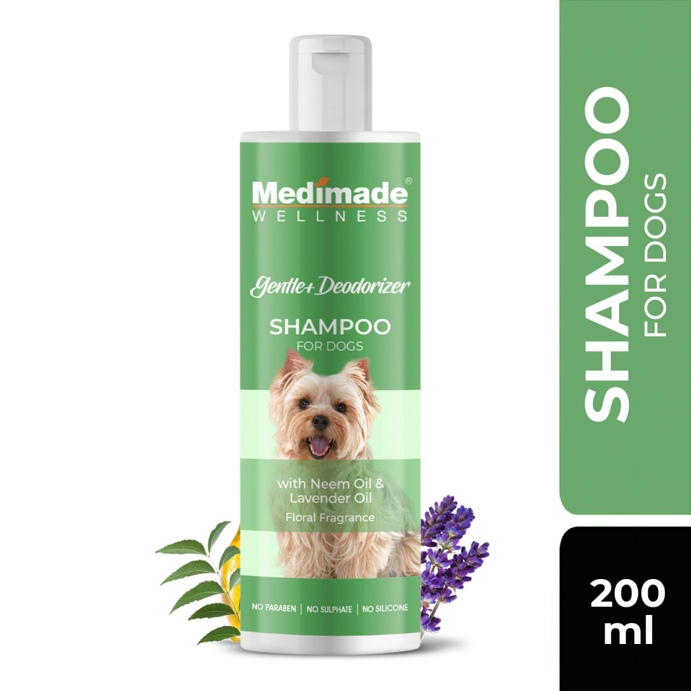 Medimade Gentle Deodorizer Shampoo with Neem & Lavender Oil for Dogs
