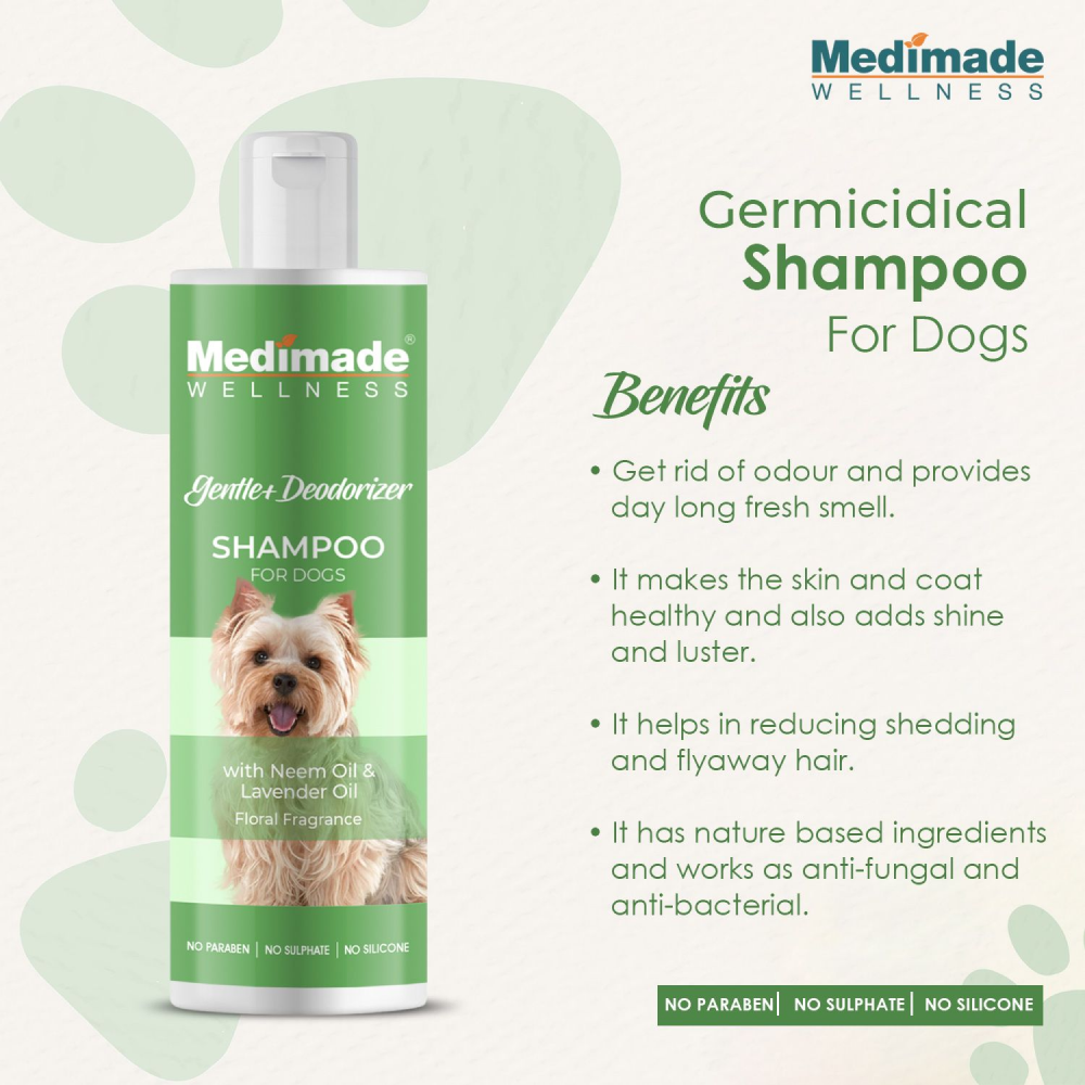 Medimade Gentle Deodorizer Shampoo with Neem & Lavender Oil for Dogs