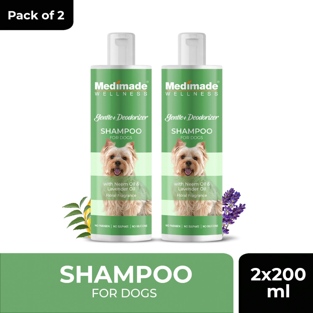 Medimade Gentle Deodorizer Shampoo with Neem & Lavender Oil for Dogs
