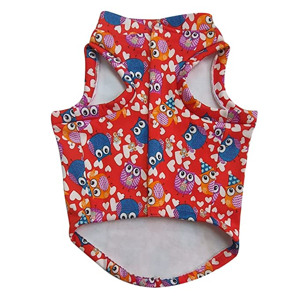 Fetcher Red Owl Printed Premium Warm Winter Jacket Coat for Pets