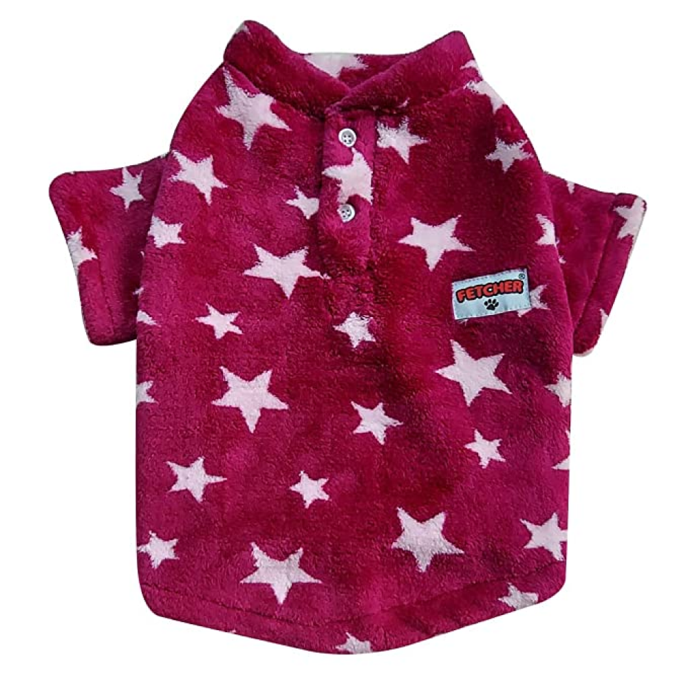 Fetcher Star Wine Colour Flannel Sweater for Pets