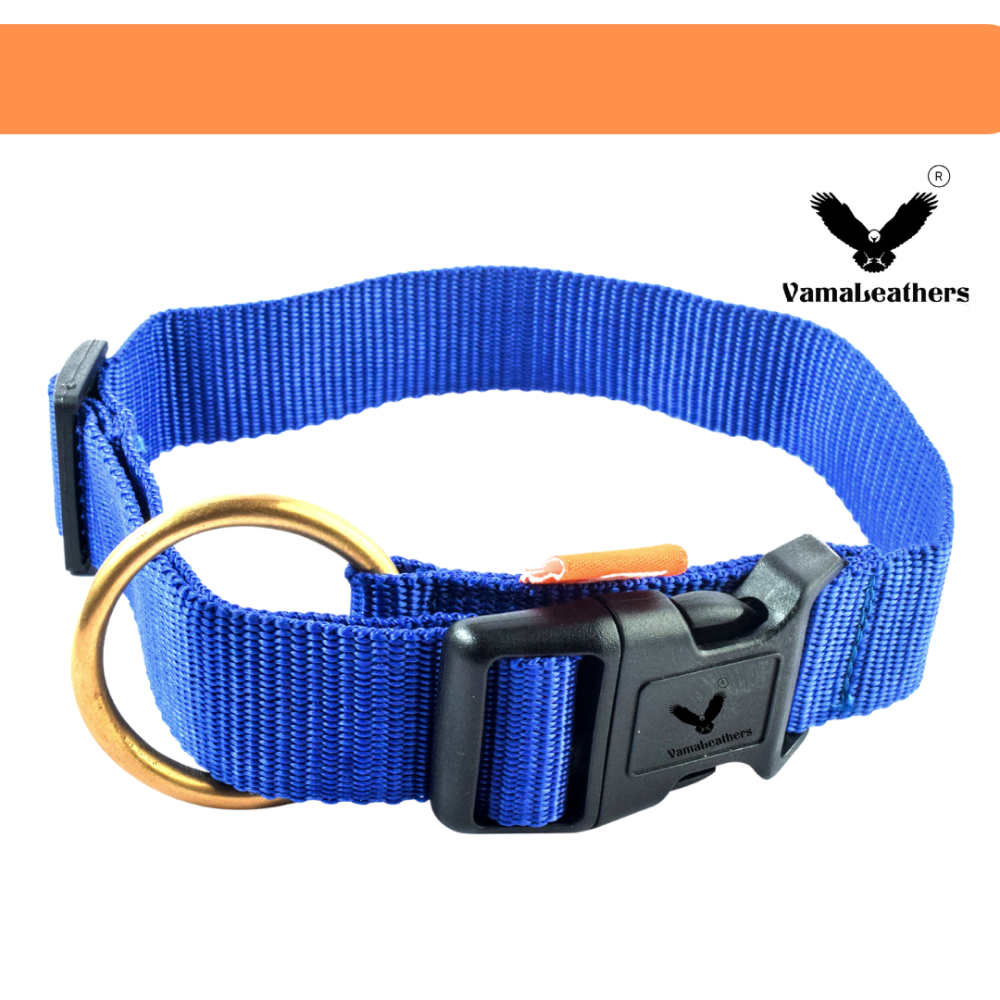 Vama Leathers Soft Durable Nylon Collar for Dogs (Cool Blue)