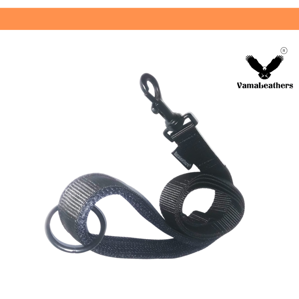 Vama Leathers Super Strong Soft Handle All Weather Leash for Dogs (Shiny Black)