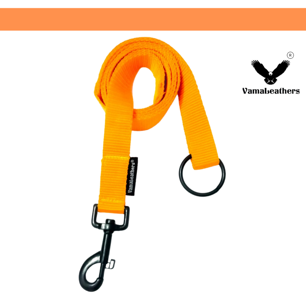 Vama Leathers Super Strong Soft Handle All Weather Leash for Dogs (Sunrise Orange)