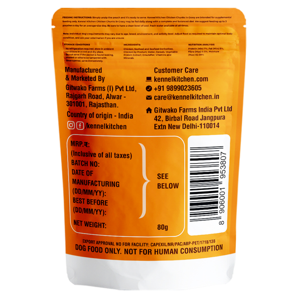Kennel Kitchen Chicken Chunks in Gravy Wet food for Dogs (Sample)