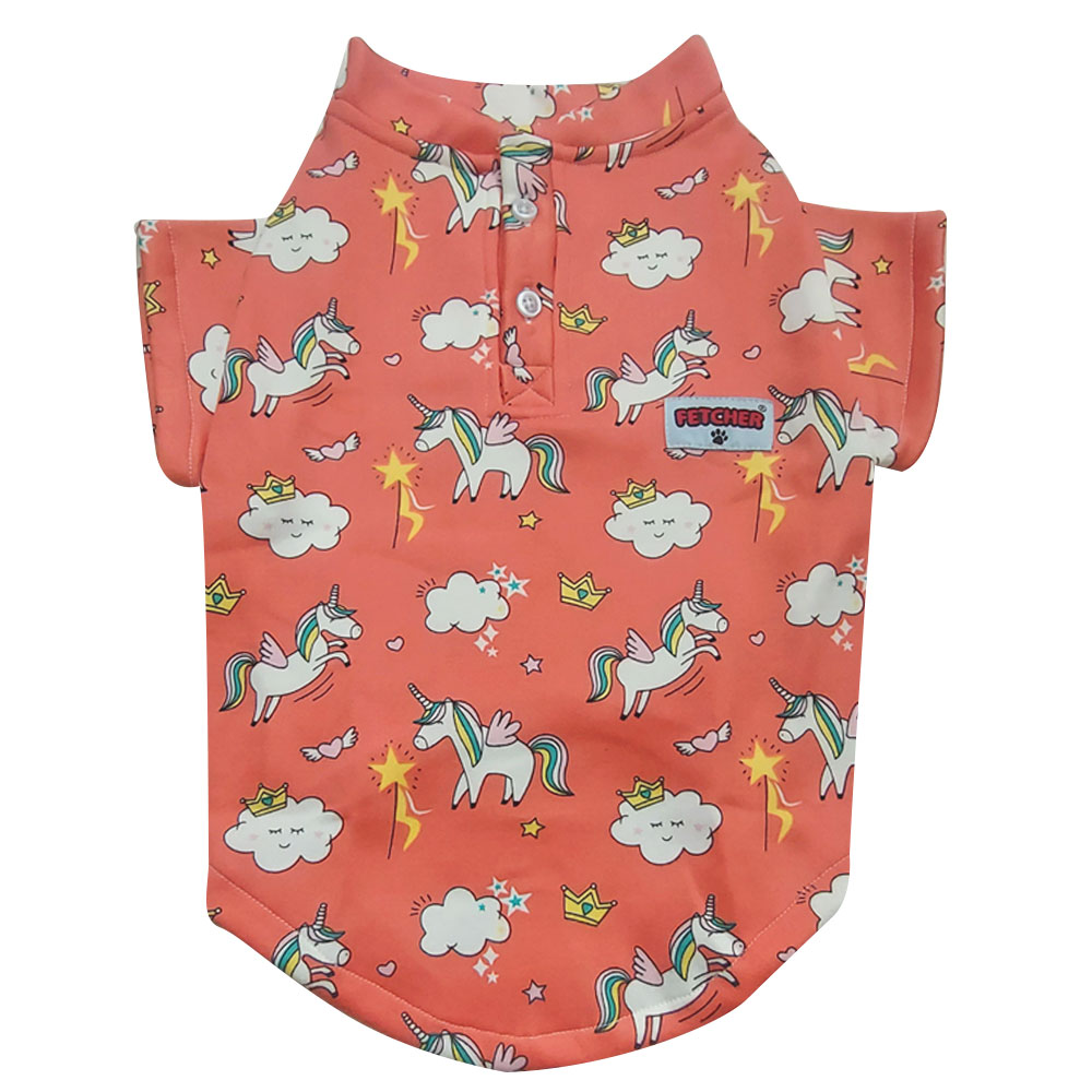 Fetcher Peach Cute Printed Premium Warm Fleece Sweatshirt for Pets
