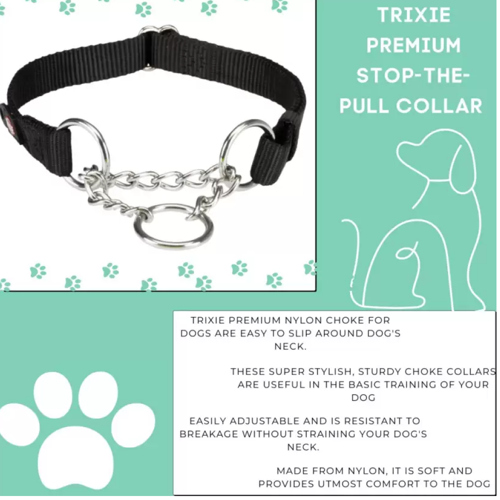 Trixie Premium Choke Collar for Dogs (Jet Black)