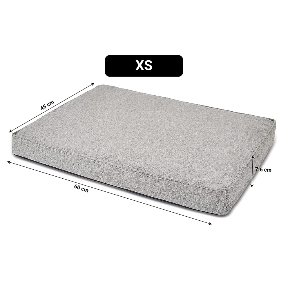 Hiputee Jute Fabric Flat Cushion Bed for Pets (Light Grey)