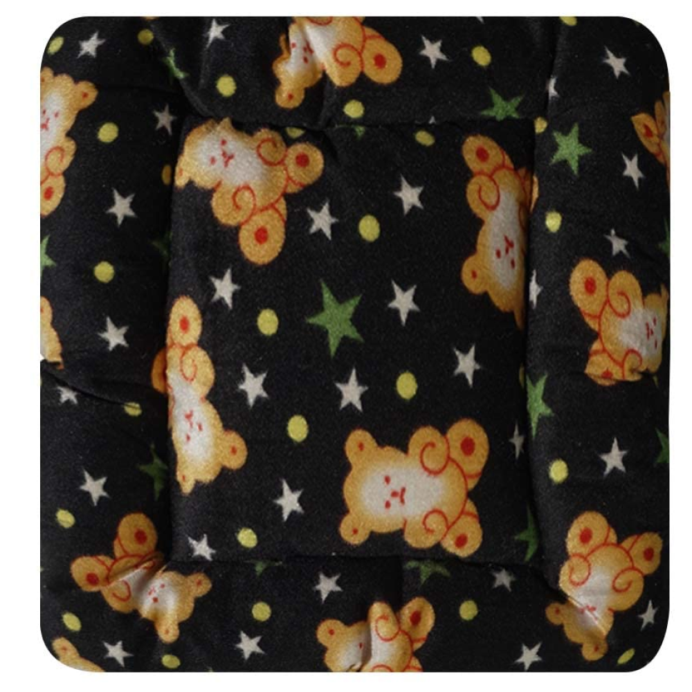 Hiputee Premium Tent Velvet Black Soft Hut Bed for Pets (Cartoon-Print)