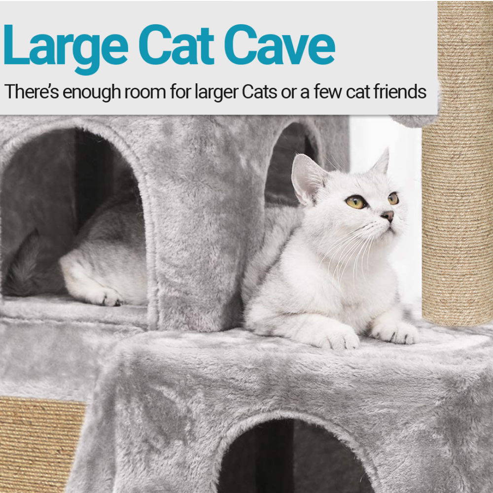 Hiputee Condo Activity Kitten Cat Tree with Scratching Post for Cats (Grey)
