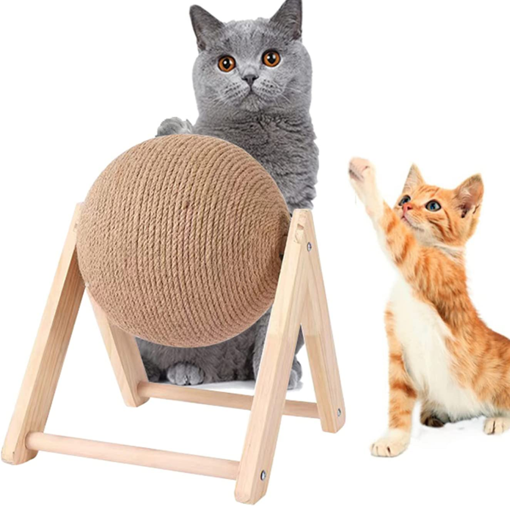 Hiputee Cat Scratching Spinning Ball Toy for Cats