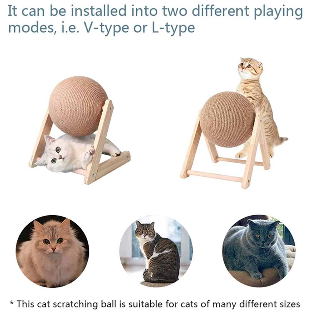 Hiputee Cat Scratching Spinning Ball Toy for Cats