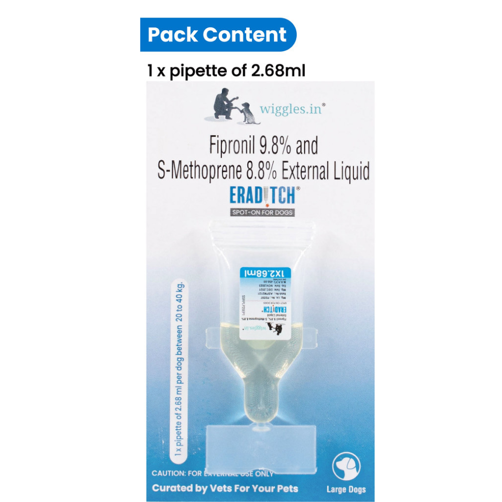 Wiggles Eraditch Spot on Fleas Ticks Remover for Dogs