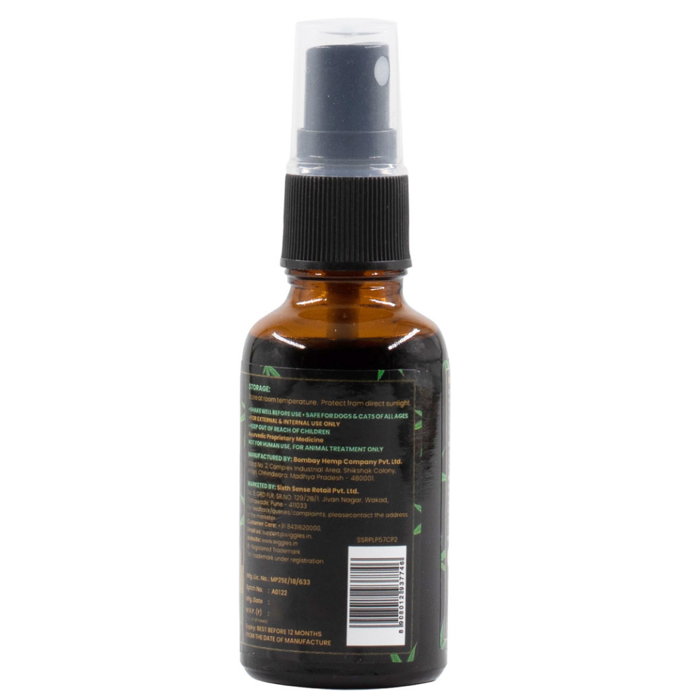 Wiggles CannaPaw Hemp Oil Extract Relief Spray for Pets