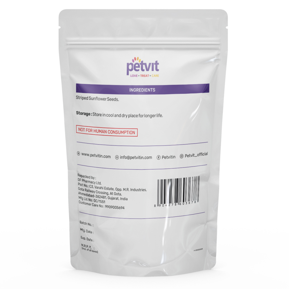 Petvit Striped Sunflower Seeds Food for Lovebirds & Cockatiels