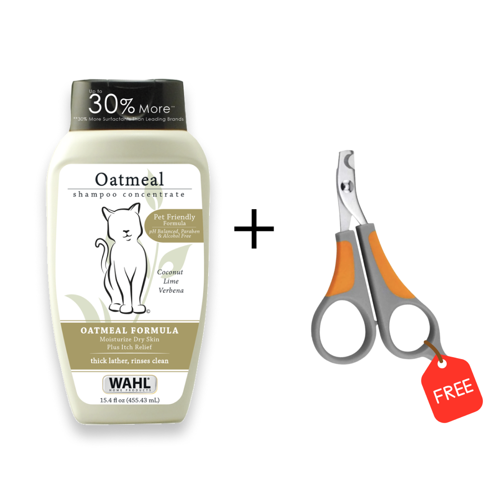 Wahl Oatmeal Shampoo For Cats (Get Free Wahl Nail Scissor)