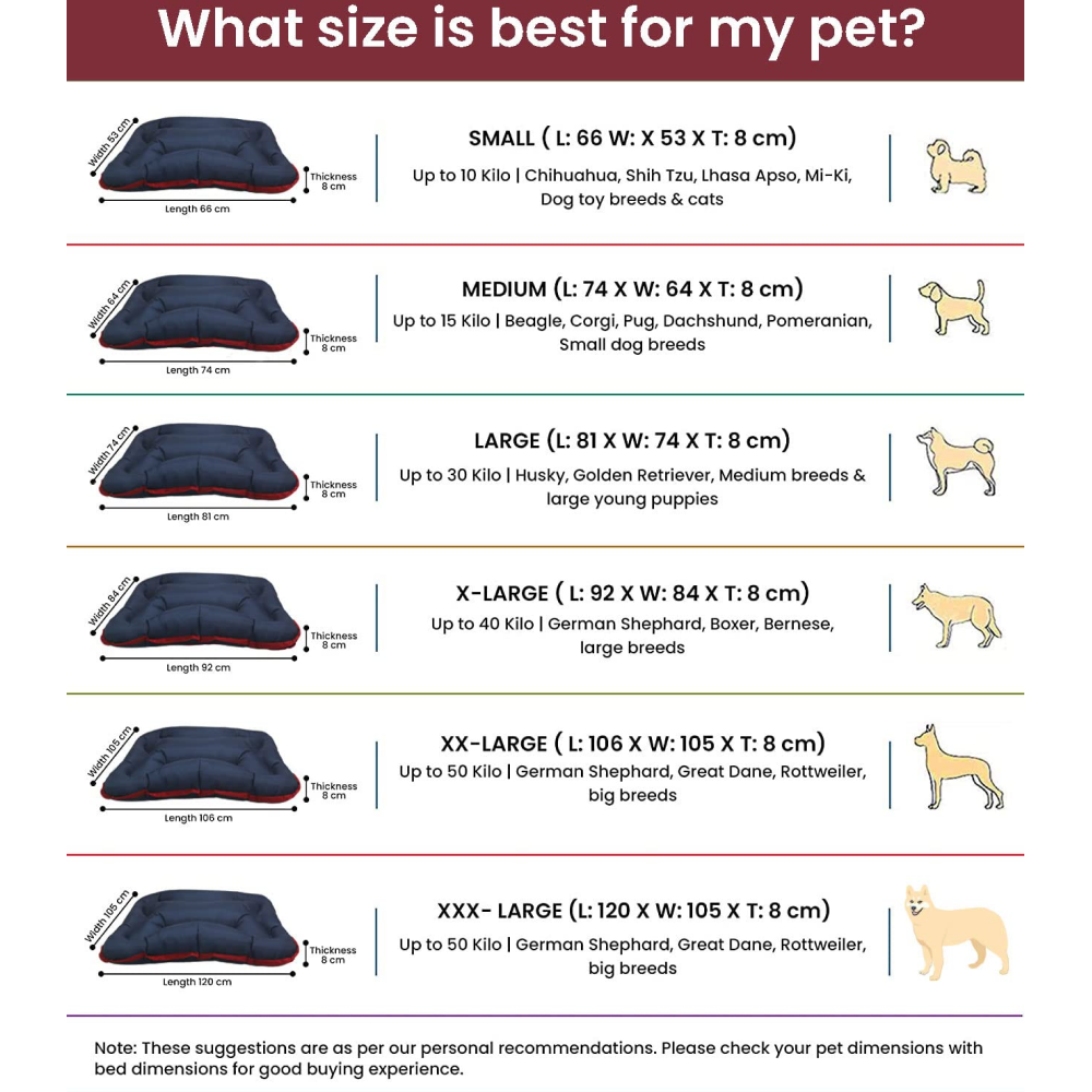 Hiputee Rectangular Shape Waterproof Polyester Fabric Bone Shaped Cushion Bed for Pets (Blue)