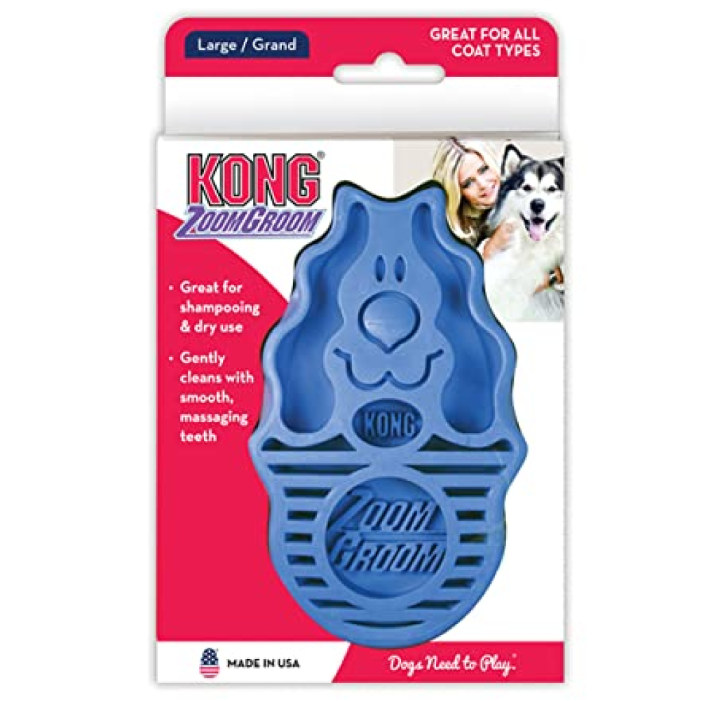 Kong Zoom Groom Boysenberry Brush for Dogs