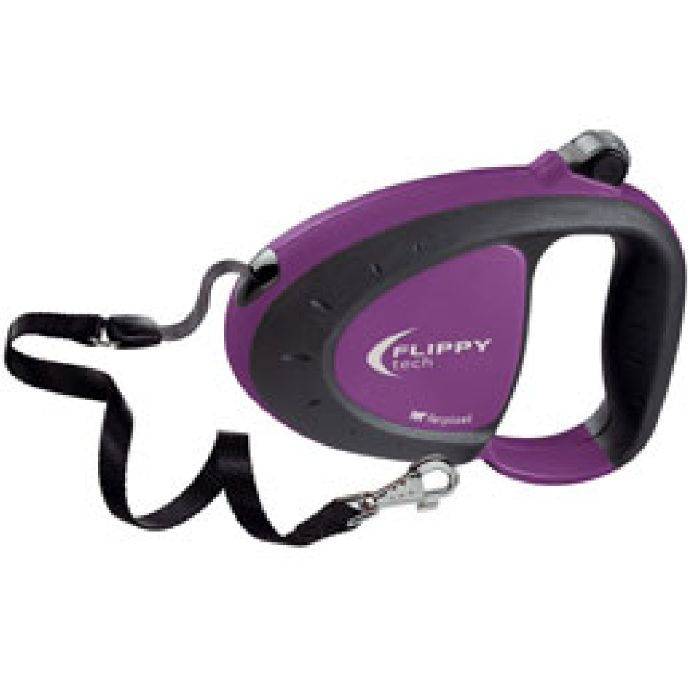 Glenand Flippy Tech Retractable Tape Leash for Pets (Purple)