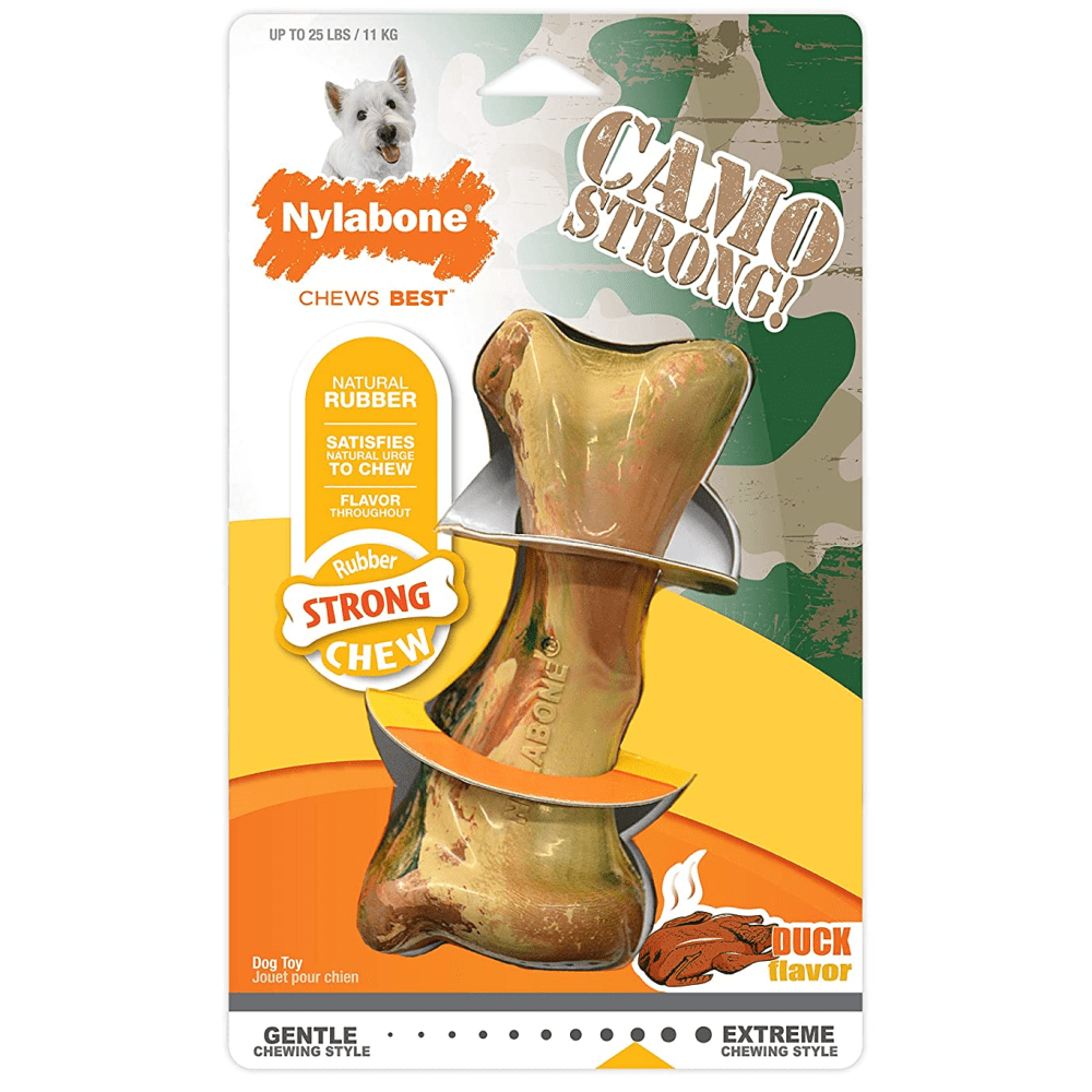 Nylabone Rubber Camo Bone Strong Chew Dog Toy