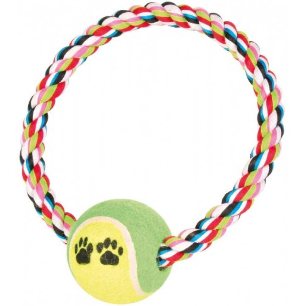 Trixie Rope Ring with Tennis Ball Toy for Dogs (Assorted)