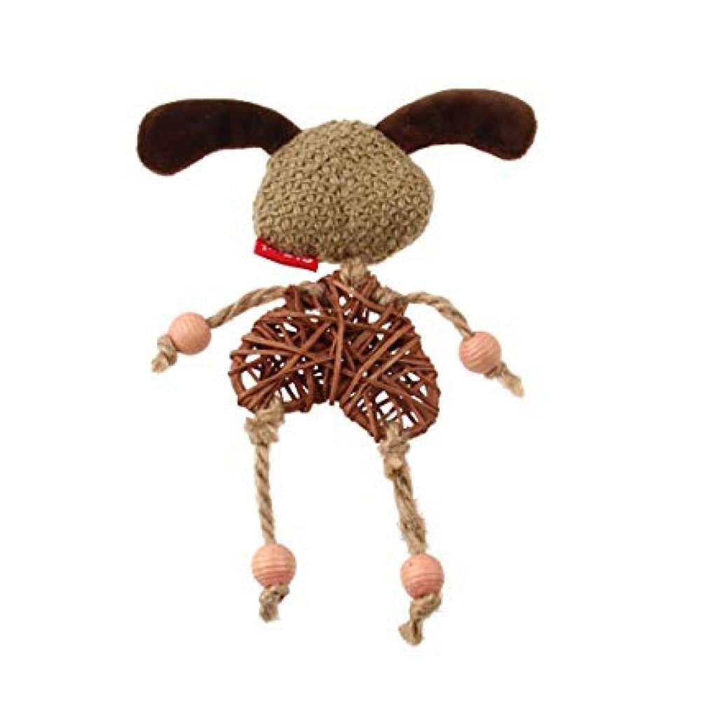 GiGwi Eco Line Catch & Scratch with Catnip Plush Toy for Cats (Rattan/Wood)
