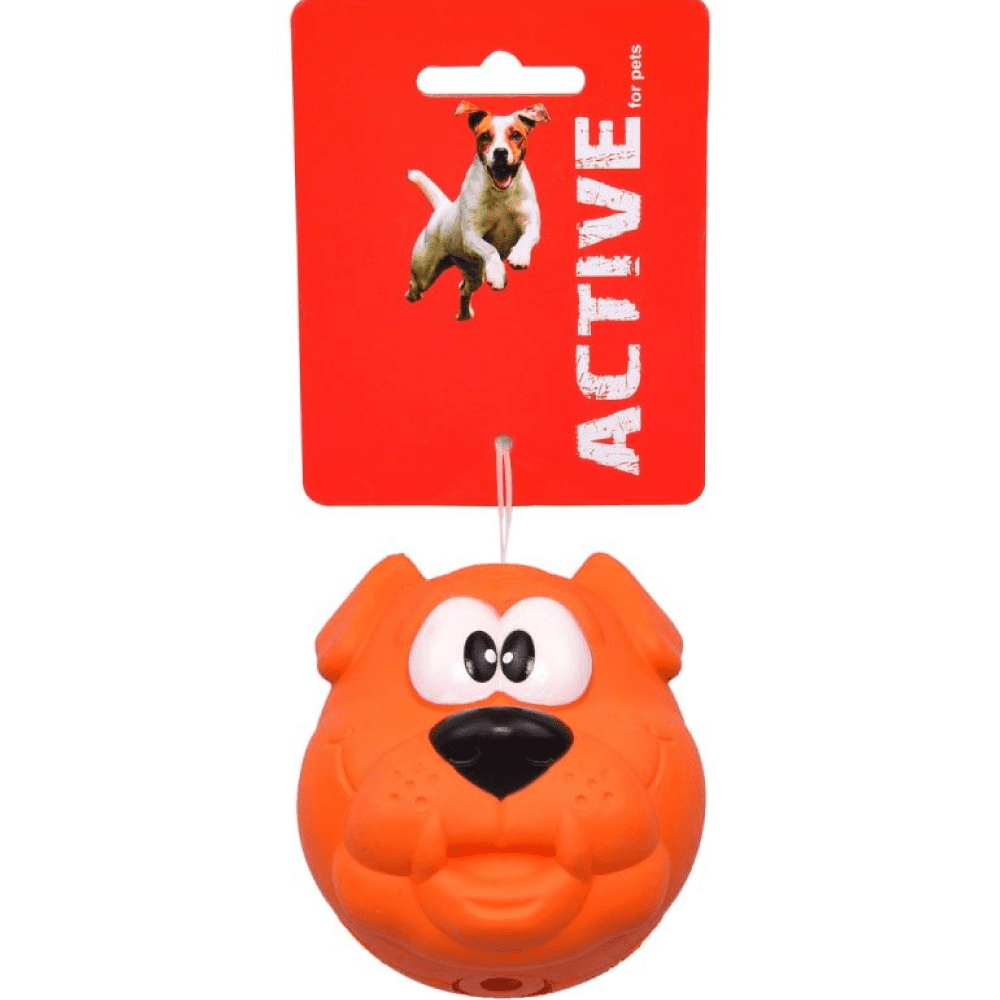 Glenand Rubber Squeaky Bulldog Ball Toy for Dogs