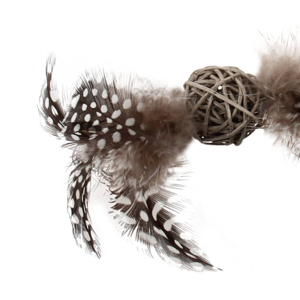 Gigwi Eco-Line Catch Scratch with Rattle Toy for Cats (Wood/Feather/Rattan)
