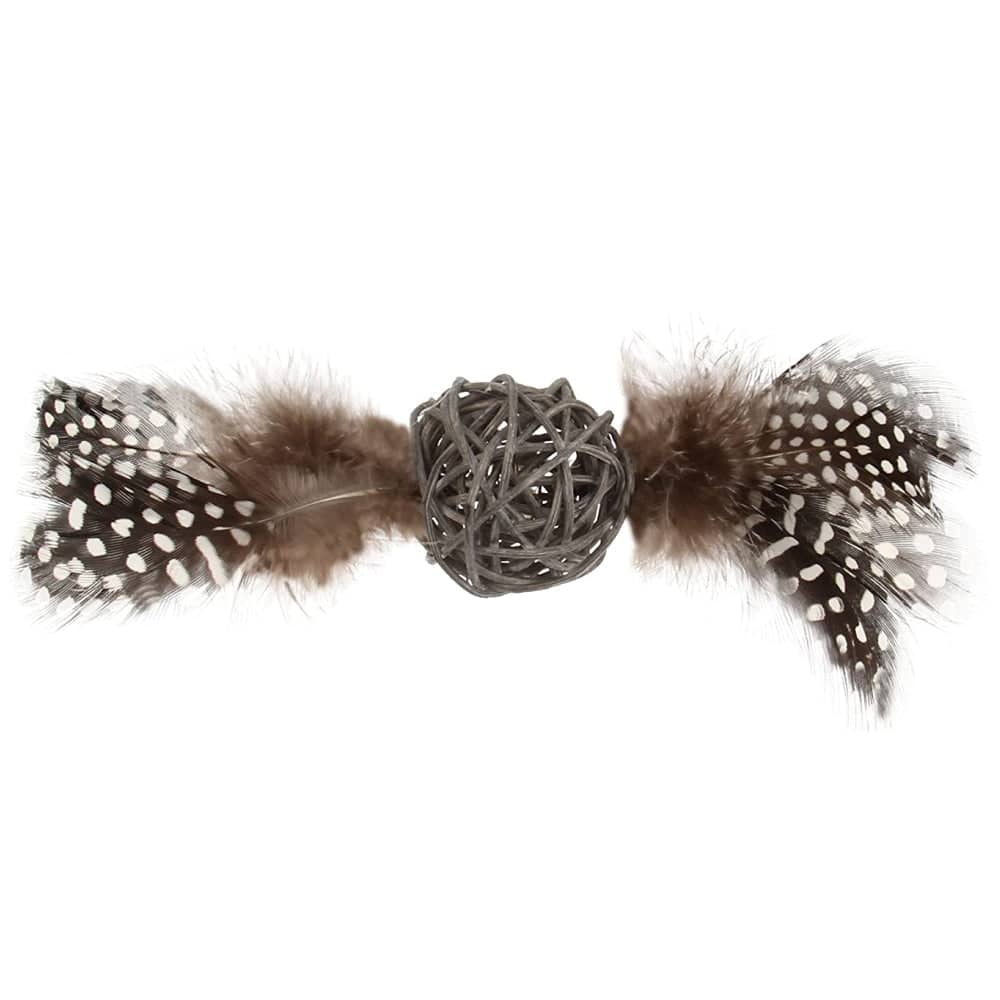 Gigwi Eco-Line Catch Scratch with Rattle Toy for Cats (Wood/Feather/Rattan)