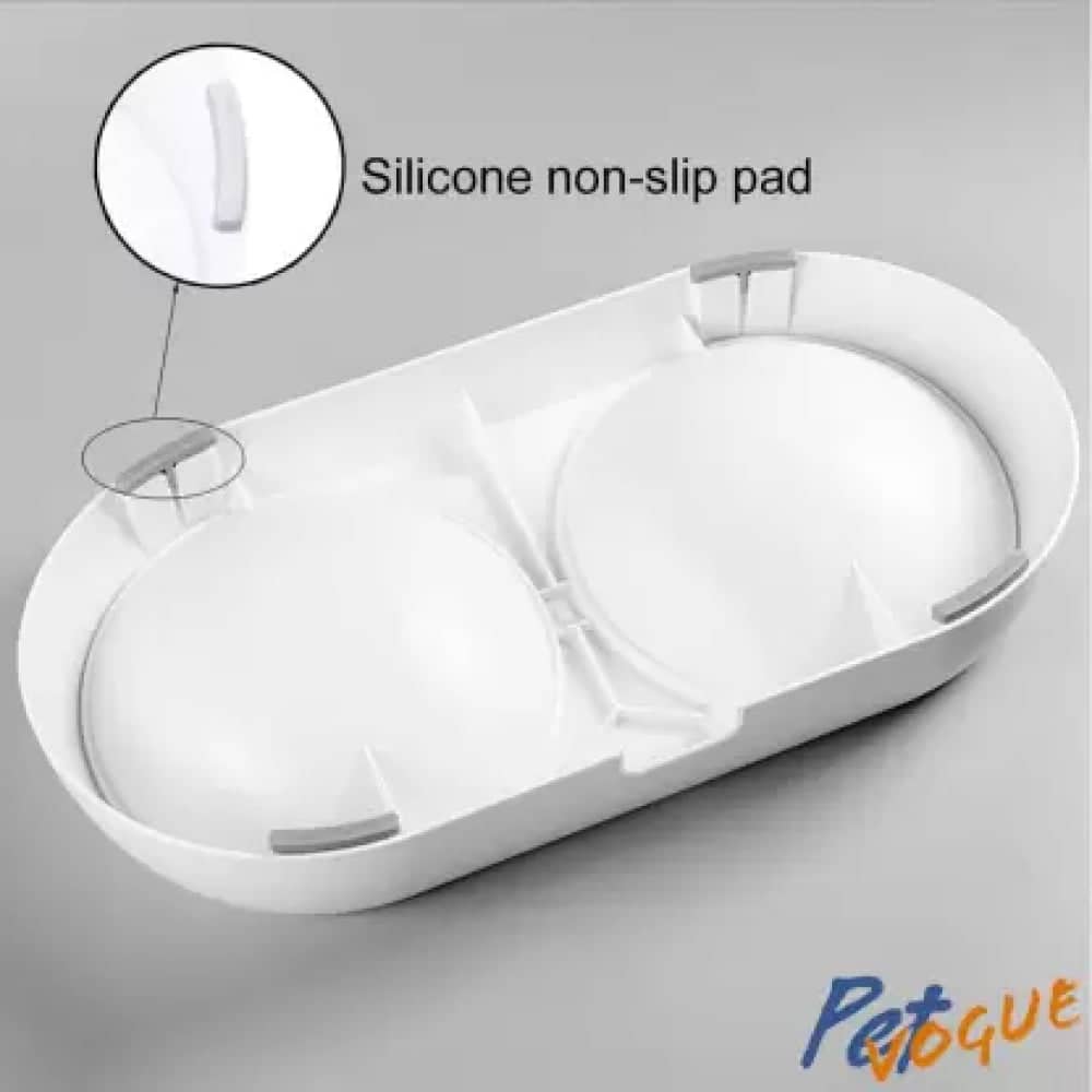 Pet Vogue Mease Adjustable Twin Bowl for Pets