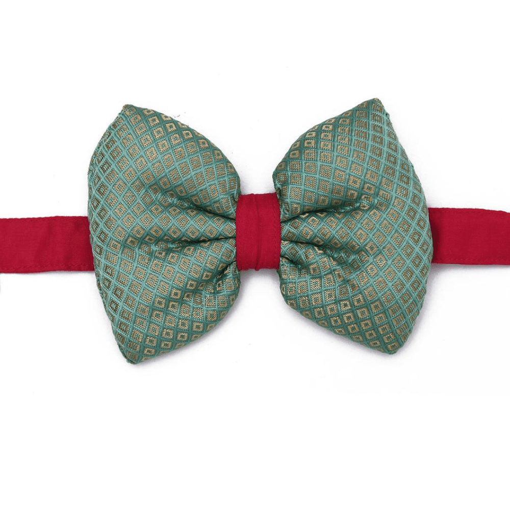 Mutt of Course Festive Pink & Green Bow For Dogs