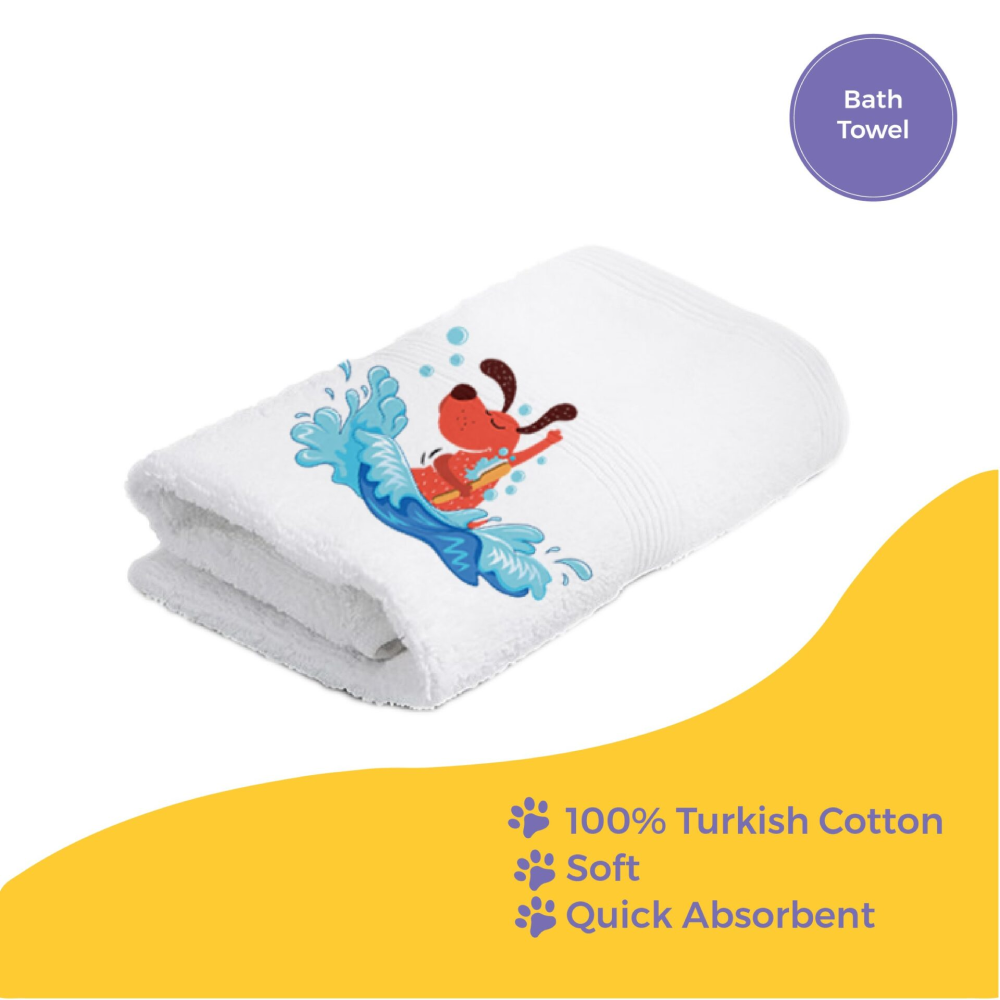 Captain Zack on Wave Bath Towel for Dogs