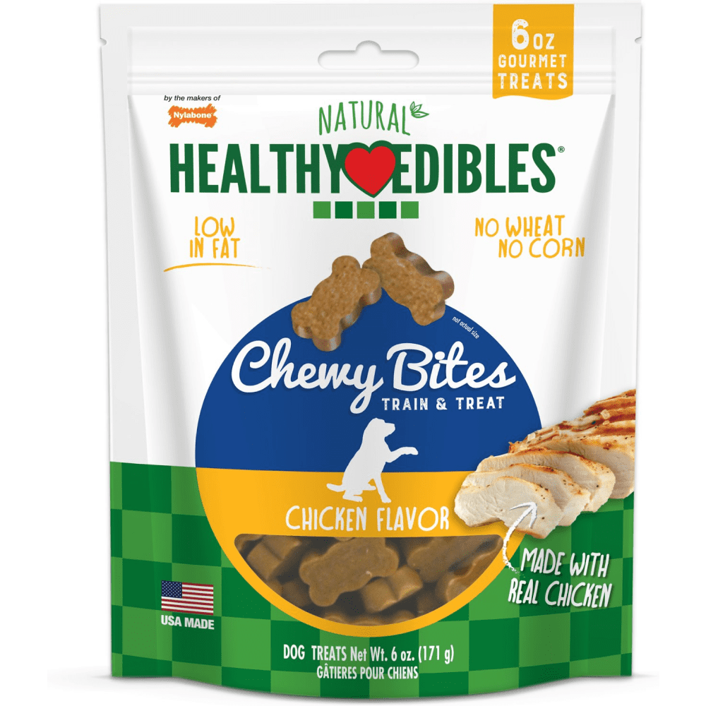 Nylabone Chicken Flavor Chewy Bites Natural Healthy Edibles Dog Treats