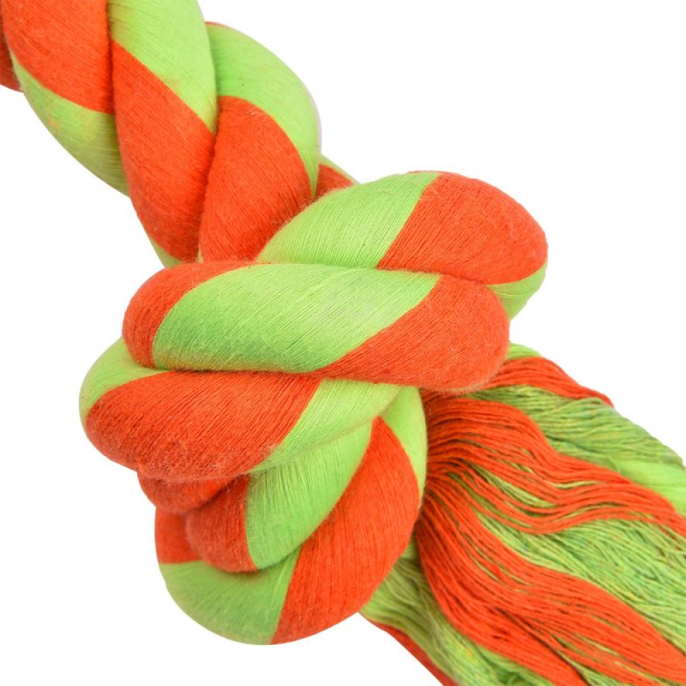 Glenand Cotton Knotted Rope Toy for Dogs (Orange/Green)