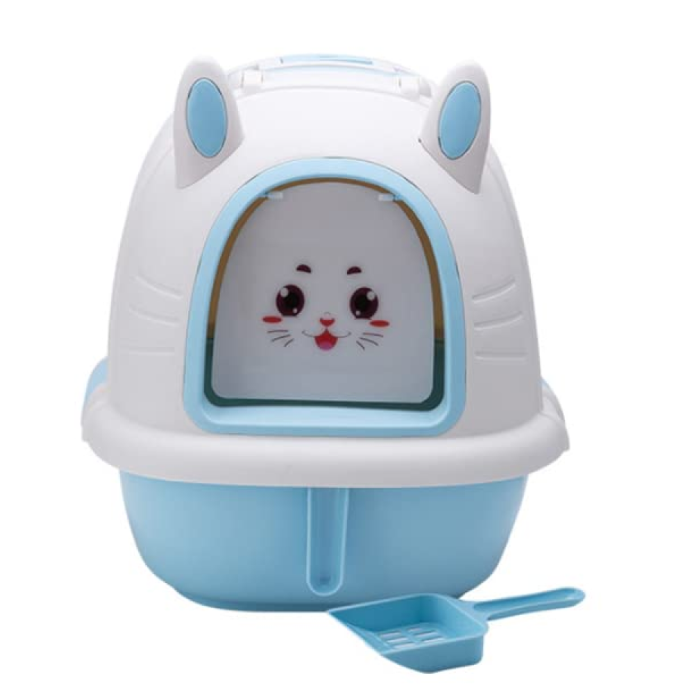 PetGains Fully Enclosed Litter Box Deodorant Anti-Stink Toilet for Cats
