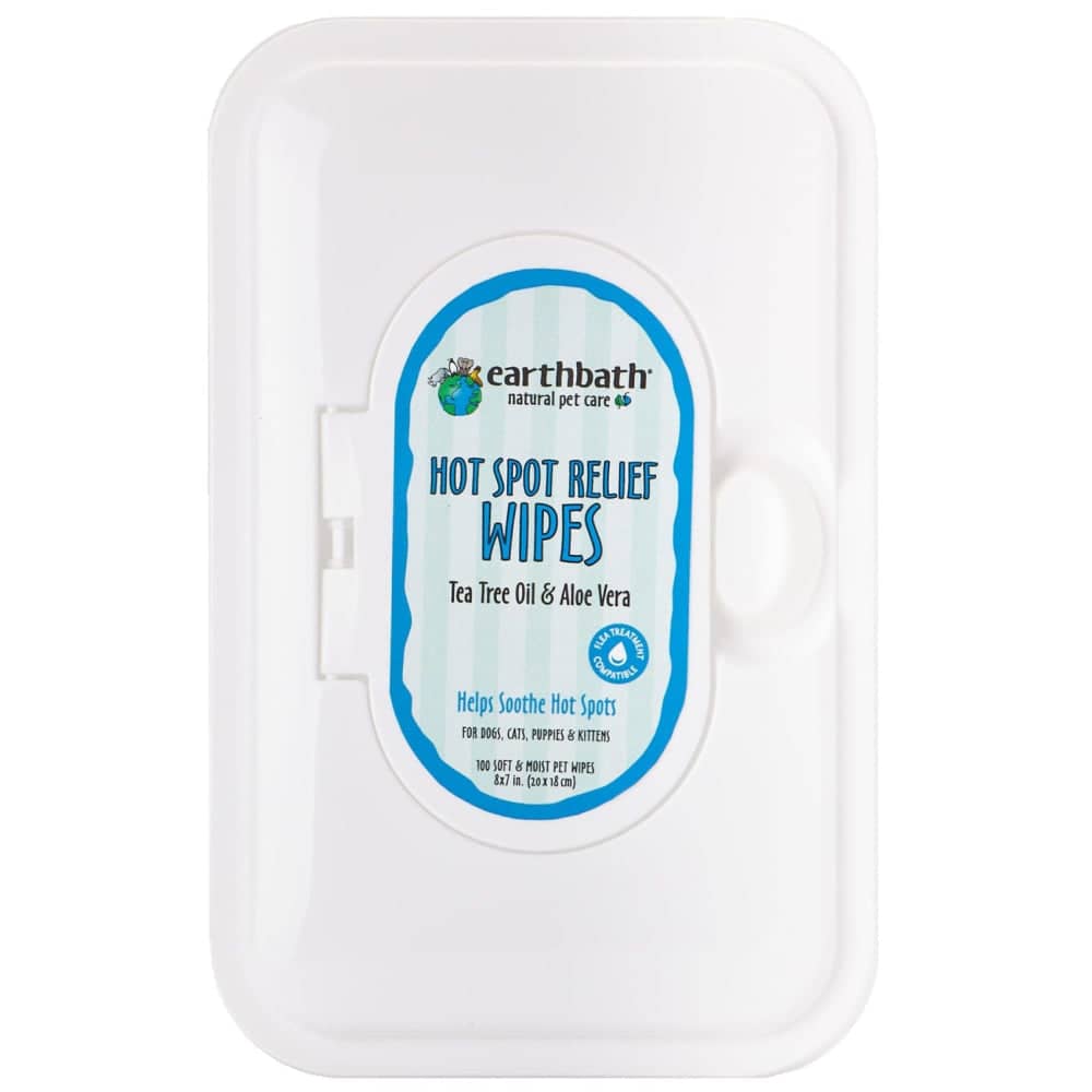 EarthBath Tea Tree & Aloe Vera Hot Spot Wipes for Pets
