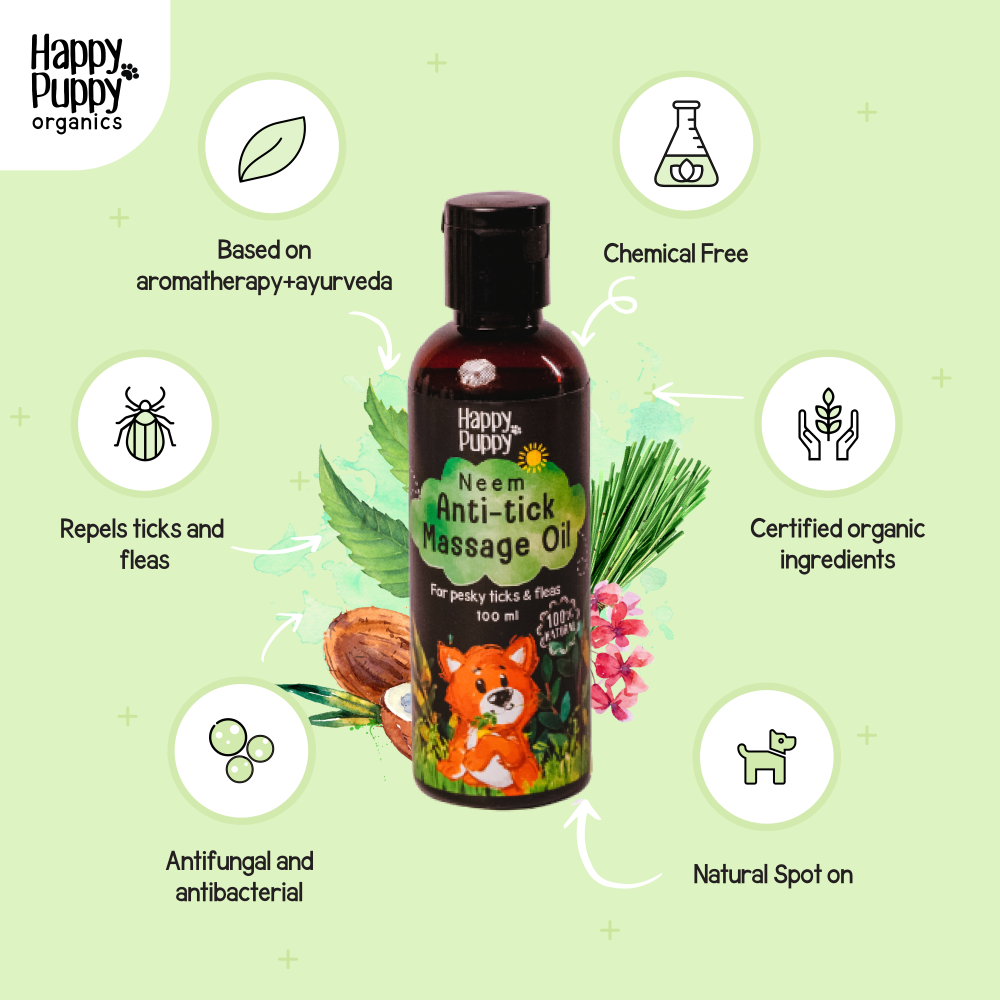 Happy Puppy Organic Anti-Tick Spa Massage Oil - Neem