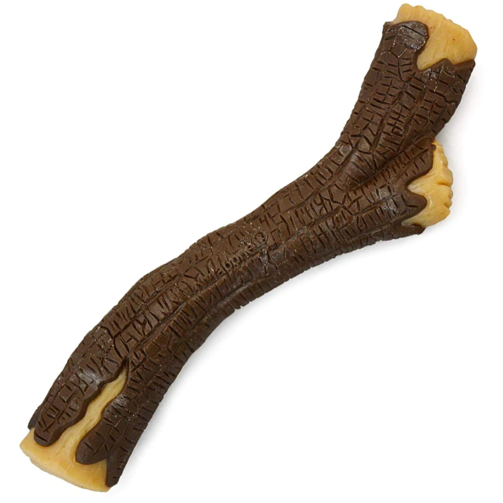 Nylabone Smoked Beef Flavor Strong Chew Stick With Real Wood Toy for Dogs