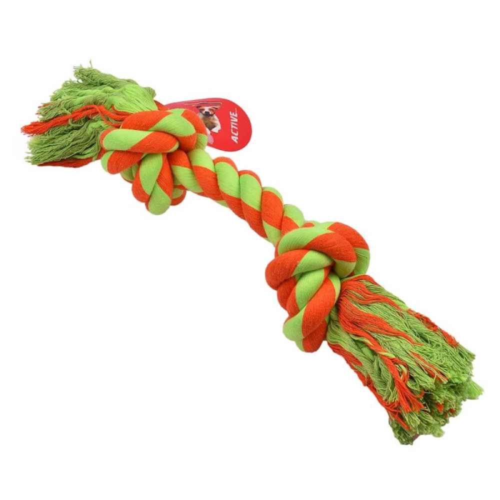 Glenand Cotton Knotted Rope Toy for Dogs (Orange/Green)